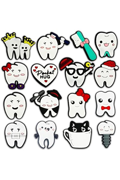 Sarphia Store Set de accesorii cu 16 pini pentru saboți Crocs, model dentist/...