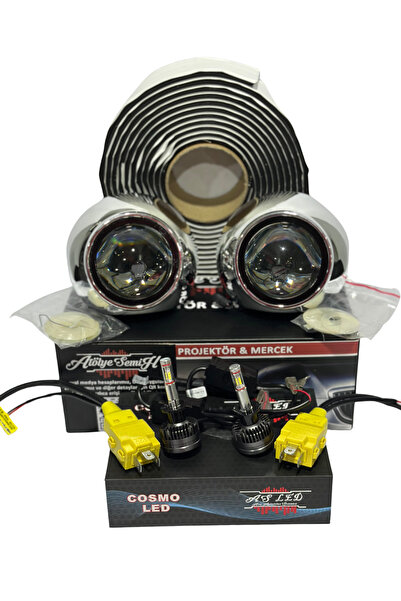 Atölye Semih 3.0 inç Bi-Xenon Mercek & H1 Cosmo Led 360 & Kablo Kiti & Far Butili