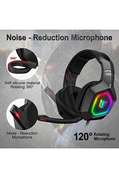 Generic K10 Gaming Headset with Surround Sound Pro Noise Canceling Gaming Headphones with Mic & RGB LED Ligh