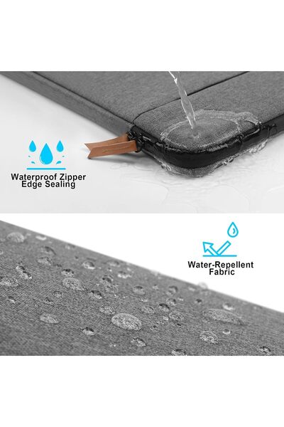 Lacdo 360° Protective 14-inch Laptop Sleeve Case with Accessory Bag - Dark Gray