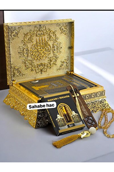 Medrese Kitab Evi Sahabe Lüks Seri Çeyizlik Hediyelik Sandıklı Kuranı Kerim B...