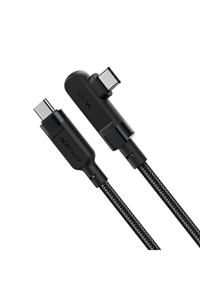 Acefast USB-C To USB-C Plug, Fast Charging And Data Transmittion Cable,100W -2M, Right Angled -Black