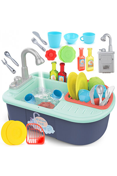 IQ Toys Toy sink with water pump + accessories, 40 x 26 x 33 cm