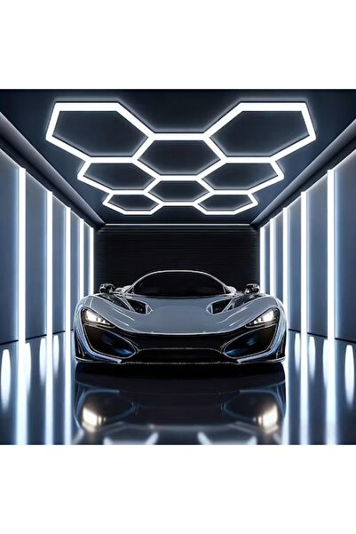 Optim Solution Hexagon LED Wall Light for Showroom/Workshop/Garage, 280W, 140 lm, Cool 6500K, Modular