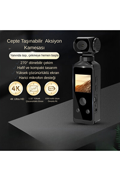 Blitz 270° Döner Başlıklı 4K Ultra HD Taşınabilir Aksiyon Kamerası | Mikrofon...
