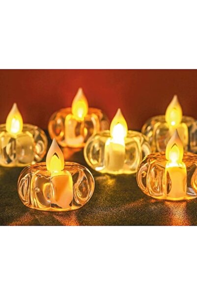 Osma Lumânare electronică mini cu LED din cristal transparent, cu baterie inc...