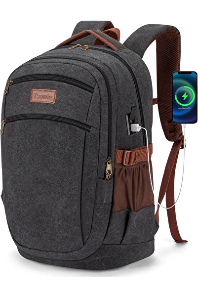 Tzowla Vintage Canvas Laptop Backpack for Men and Women, Fits 15.6-inch
