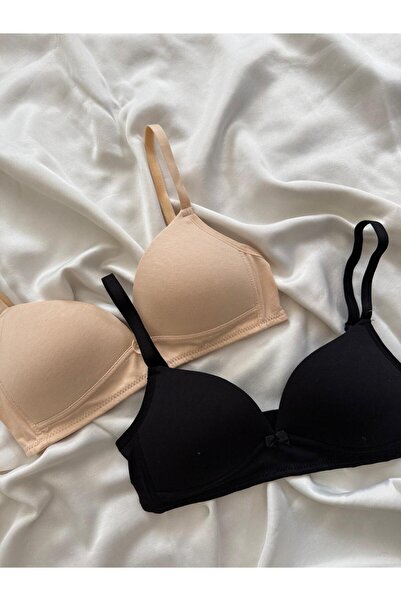 İNKO İÇ GİYİM Cotton Combed Cotton Wire-Free Unpadded 2-Piece Shaping / Sculpting Bra