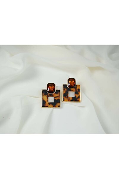 ATELİER TUĞBA Bkp058 Tortoise Square Earrings