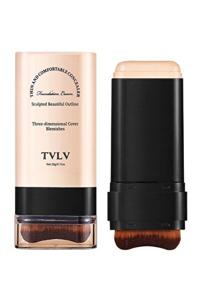 TVLV كريم أساس TVLF مزدوج الأطراف بتغطية كاملة مع فرشاة - غير لامع ومقاوم للماء (01 كريم)