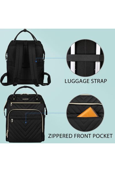 VANKEAN 17 Inch Laptop Backpack Waterproof with USB Port & RFID Pockets, Black