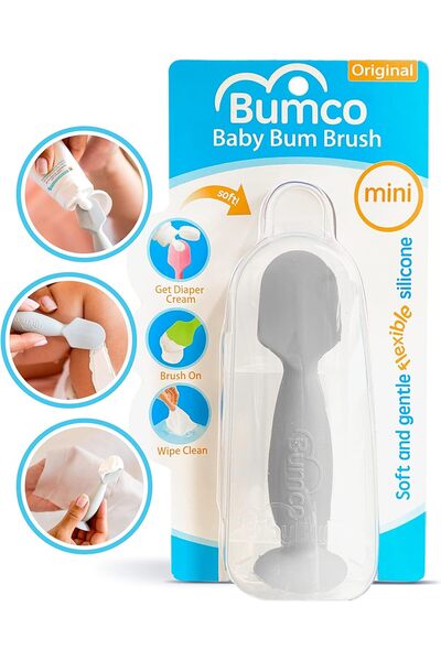 Baby Bum Brush ملعقة كريم حفاضات بومكو ميني مع حقيبة سفر - رمادي