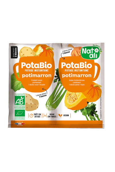 Natali Supa instant cu dovleac si legume, bio, 2x 8.5g, Nat-ali