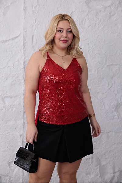 Siyezen Atletă elegantă cu bretele brodate cu paiete