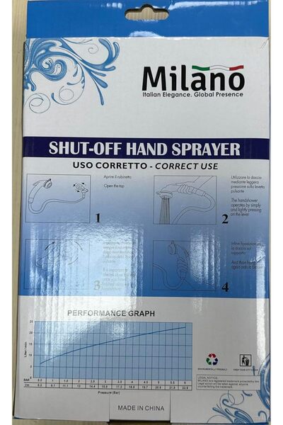 Generic Milano Deluxe Plus Shattaf Set - Handheld Bidet Sprayer Kit, White