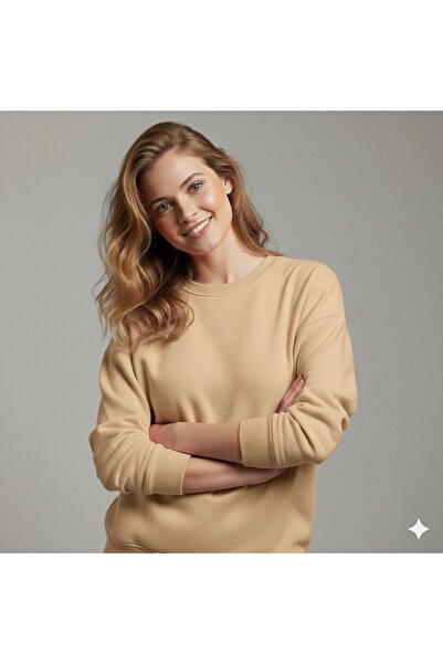 FAVORİST Basic Crew Neck Women's Sweatshirt