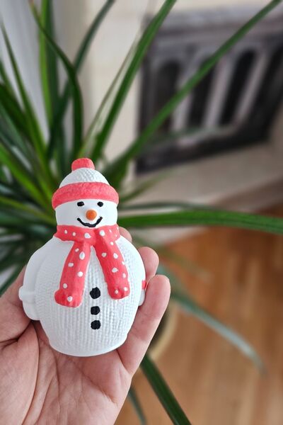 TARÇIN BOYAMA ATÖLYESİ Eğitici Etkinlik Taş Boyama Kardan Adam 2 Adet 10 cm