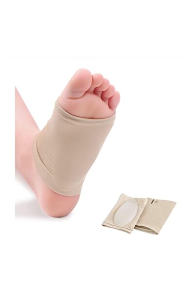 Sarphia Store Set de branțuri ortopedice din gel de silicon pentru fasciită plantară și picioare plate, mărime universală, bej