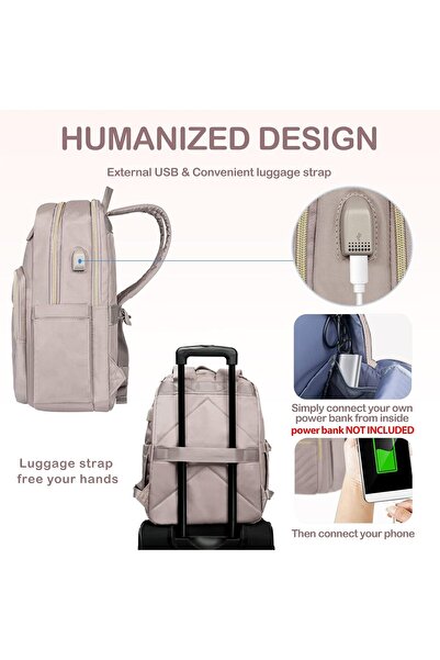 VANKEAN 15.6 Inch Laptop Backpack for Women with USB Port