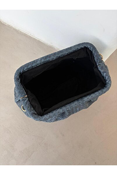 Senza Vedere GLOW SUEDE GEANTĂ DE DIMENSIUNE MARE CU DETALII TRICOTATE PENTRU...