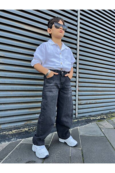 DIRECTIVE JEANS детски антрацитни широки панталони антрацитни широки дънки за...