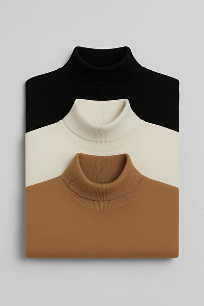 COMBİNE MİCHAİL Pulover de iarnă pentru bărbați basic cu trei piese