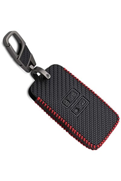 Sarphia Store Husă cheie din piele și fibră de carbon pentru carduri cheie Renault/Dacia
