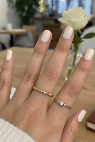 Elika Silver Gold Renk Zirkon Taşlı Minimal Yüzük Çifti / Ayarlanabilir