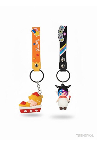 vattara Set de brelocuri din silicon dublu drăguț - cu figuri de vis și distracție - accesoriu pentru geantă