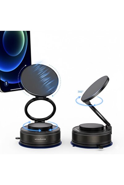 MNAR Magnetic Car Phone Holder, Foldable Dashboard Mount, 360° Rotation