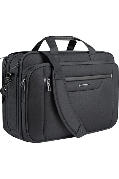VANKEAN Laptop Bag Briefcase Fits Up to 18-inch Laptops, Water-Repellent, Expandable - Black