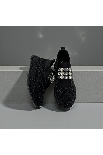 Rexba Women's Gold Stone Detail Sneaker