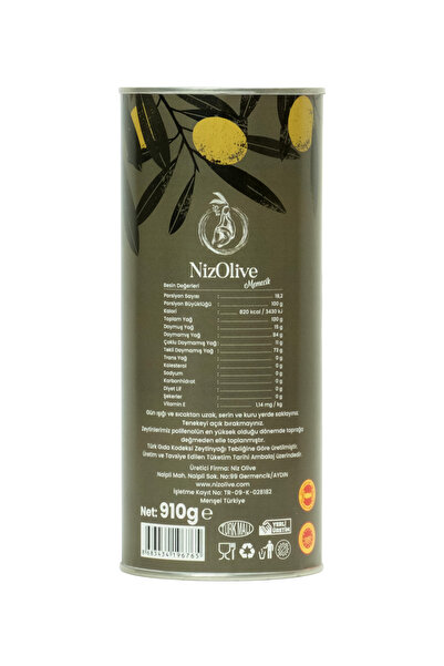 NİZ OLİVE Memecik Yeni Hasat Soğuk Sıkım Zeytin Yağı 1000 ml