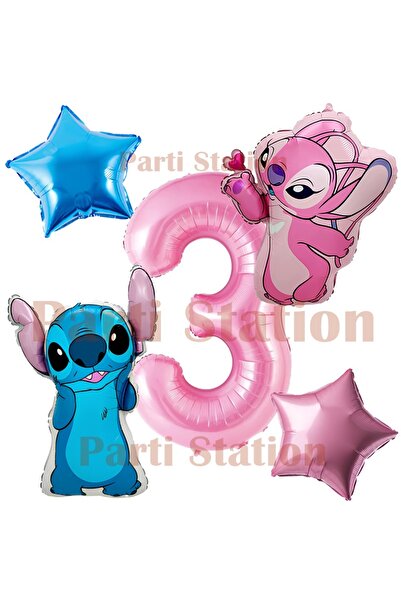 Parti Station مجموعة بالونات لحفلات أعياد الميلاد من ليلو وستيتش وأنجل، باللو...
