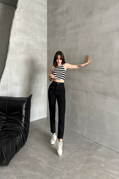 mooishan Acacia Pantaloni negri talie înaltă Comfort material elastic MomJean...