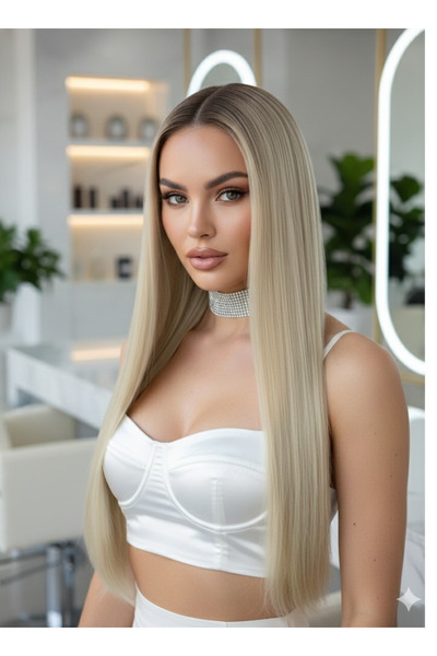 REMY HAİR Özel Model Platin Hayalet Peruk Yarım Peruk
