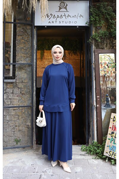 NİSUM MODA طقم تنورة مودال بقصة بيضاوية