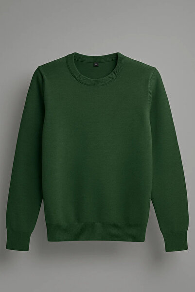 COMBİNE MİCHAİL Men's Comfortable Thick Premium Khaki Knitwear Sweater