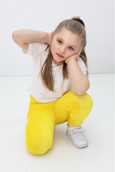 FX Tayt-x Kız Çocuk Likralı & Fitilli & Beli Lastikli Kadife Tayt