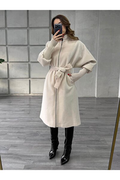 Coral 70040 Wide Elastic Fur Coat Stone