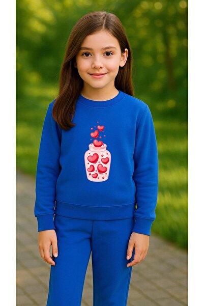 playwear Παιδικό Φούτερ Σετ με στάμπα BOTTLE HEART για Κορίτσια και Αγόρια, μ...