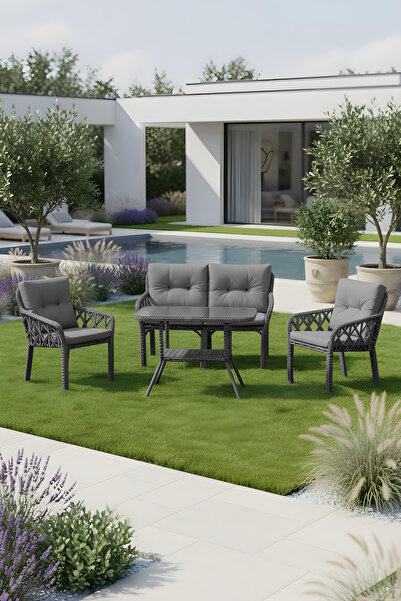 LUMİS GARDEN NEVA RATTAN BAHÇE TAKIMI 2+1+1 +MASA