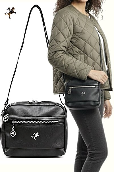 Nas Bag Çanta Kadın Omuz Çapraz Postacı Çanta Siyah Yıkama deri