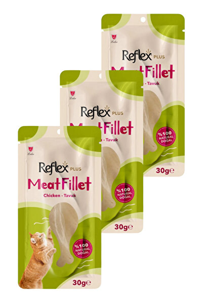 Reflex Meat Fillet Yetişkin Kediler için Ödül Maması Tavuk 30 Gr Üçlü Paket