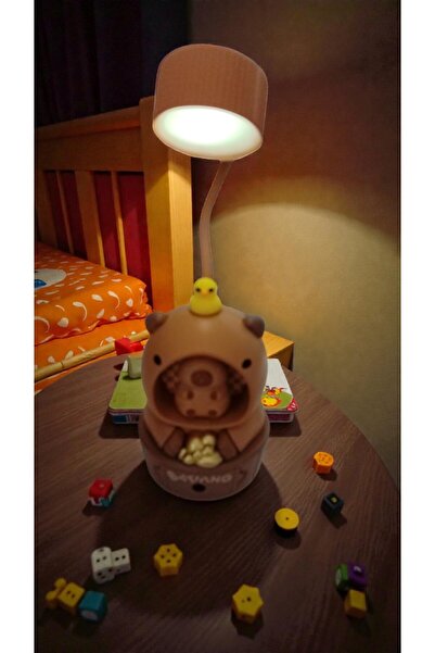 FAMEMUS ACCESSORY Kapibara Cayybara Yavrulu Masa üzeri Gece Lambası ürün boyu...