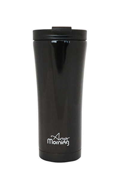 Any Morning كوب قهوة من الفولاذ المقاوم للصدأ، أسود