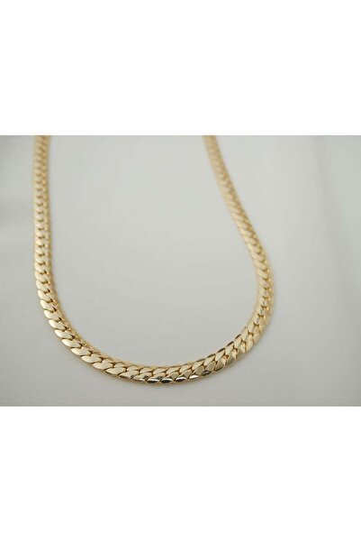 ATELİER TUĞBA KOL073 S GEÇME KIVRIMLI KALIN ZİNCİR GOLD KOLYE - 50 cm + 5 cm ...