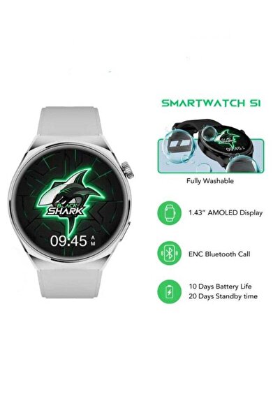Black Shark Smart Watch S1 — 1.43" AMOLED, 10-Day Battery, Fitness Tracker (Silver)