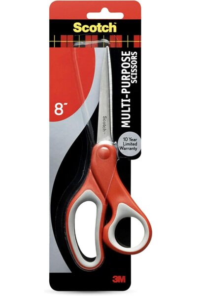 Scotch مقص متعدد الأغراض 20 سم بشفرة حادة من الفولاذ المقاوم للصدأ بمقبض مريح...