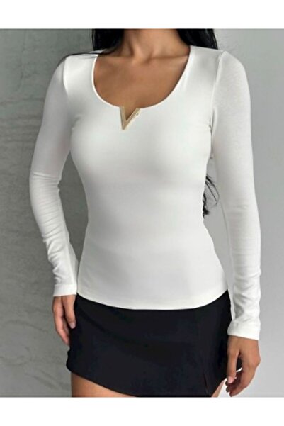 Sima Butik Women's White Bluse